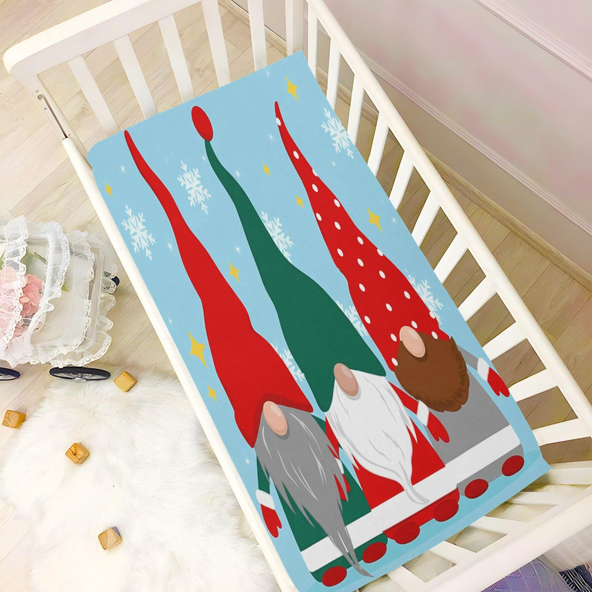 Christmas Gnomes Crib Sheet 52" x 28" Y3518