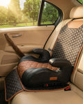 Backless Booster Car Seat with Latch Connectors, 40-100 lbs, Black-Brown Q601
