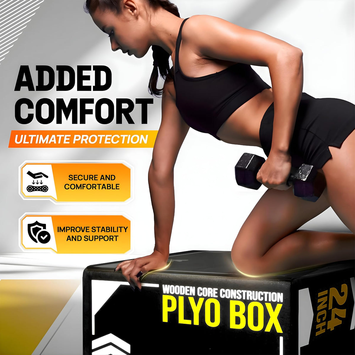 3-in-1 Soft-Padded Plyo Box with Wooden Core K37698