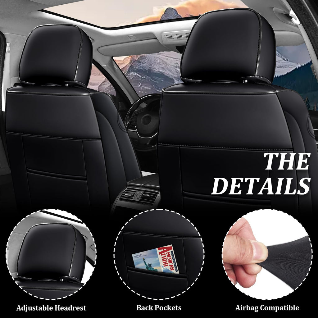 Waterproof Nappa Leather Full Set Car Seat Covers X7842