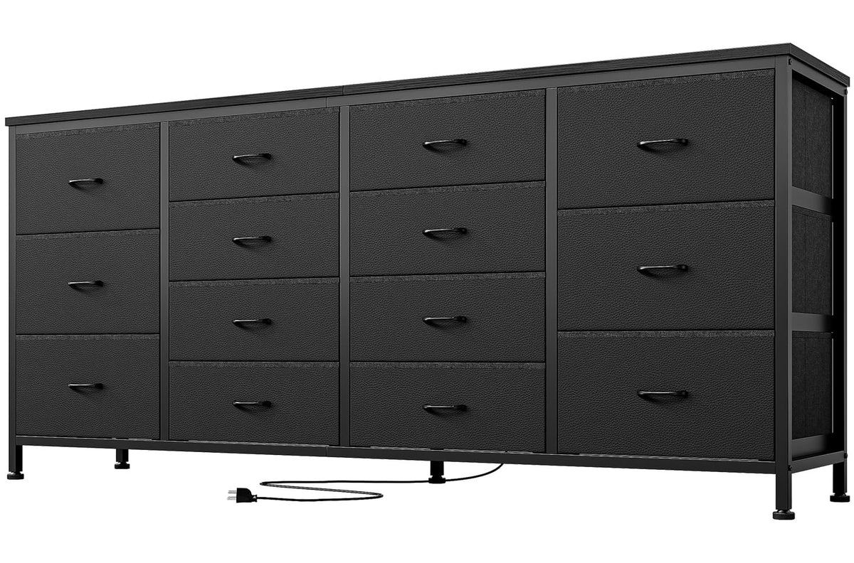 Black 14 Drawer Dresser TV Stand U355