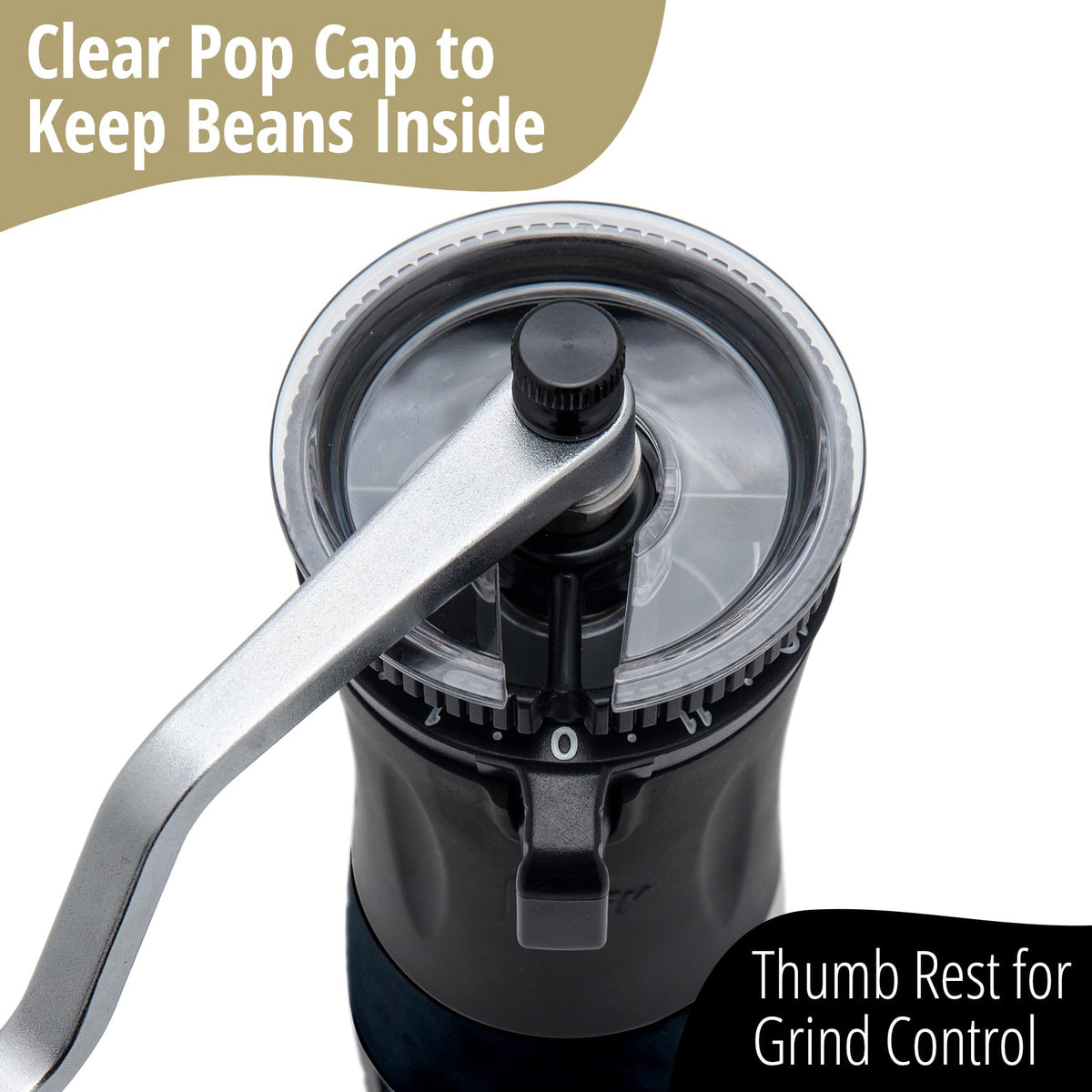 Manual Hand Burr Coffee Grinder with Hardened Steel Conical Burrs Y715