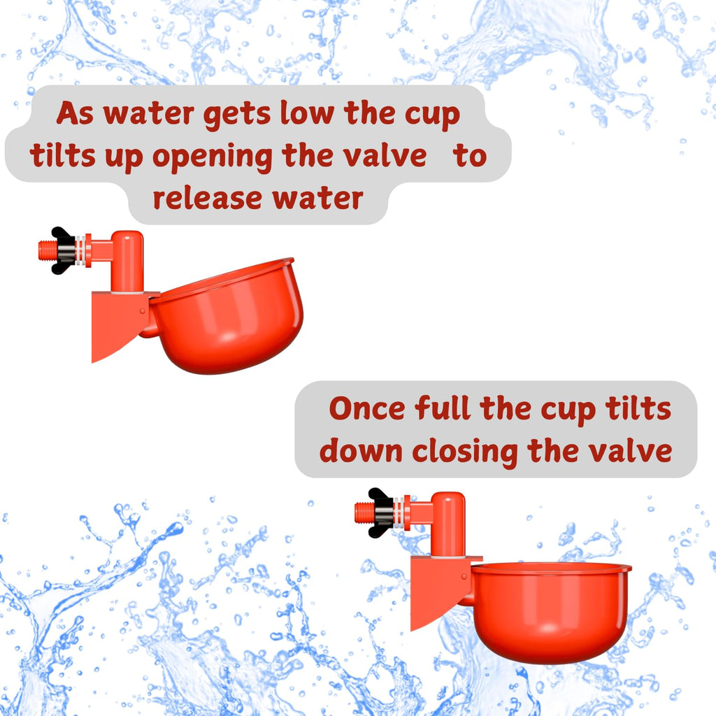 Leak Resistant Automatic Chicken Waterer Cups 8pk B870