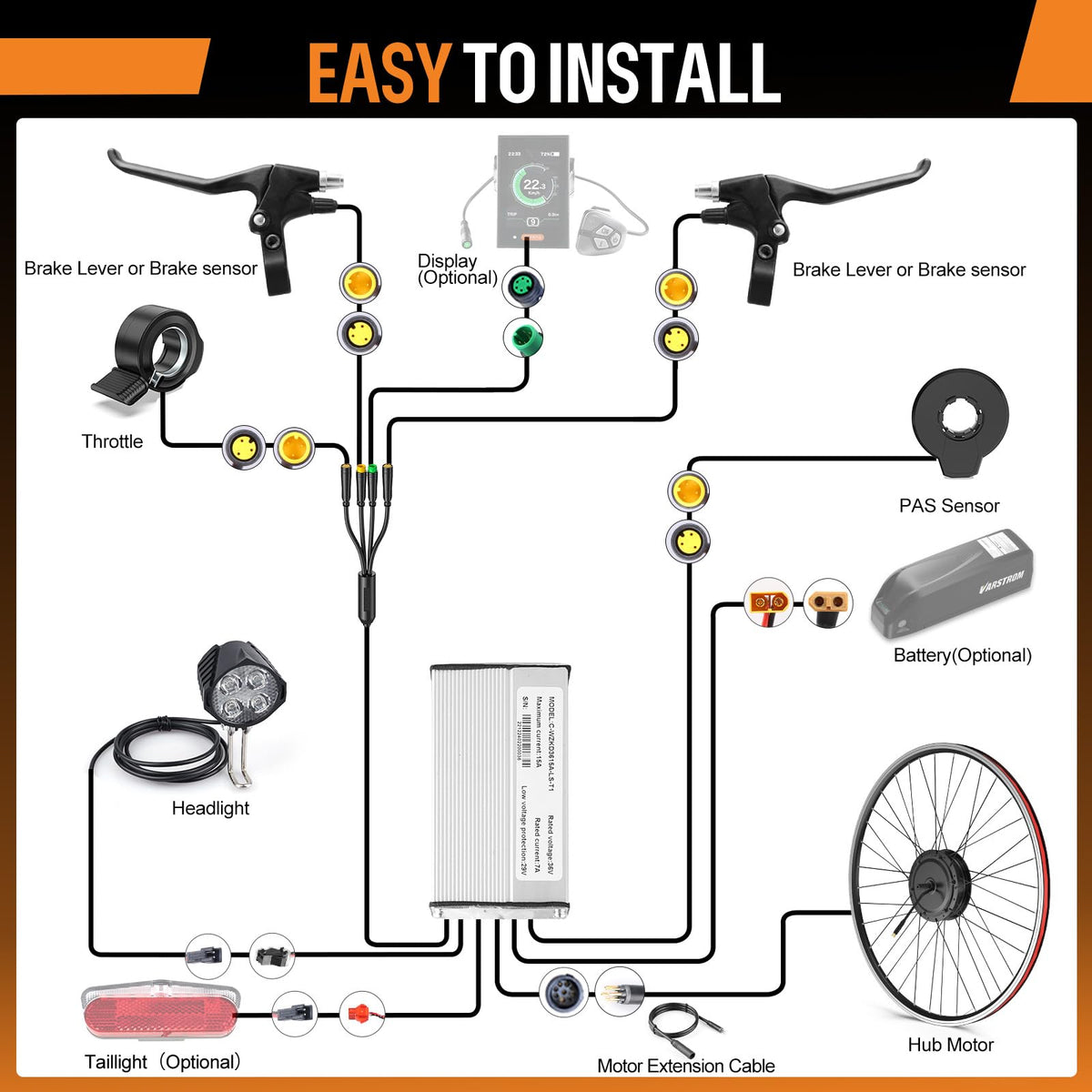 48V 500W Front Hub Motor Conversion Kit Z289