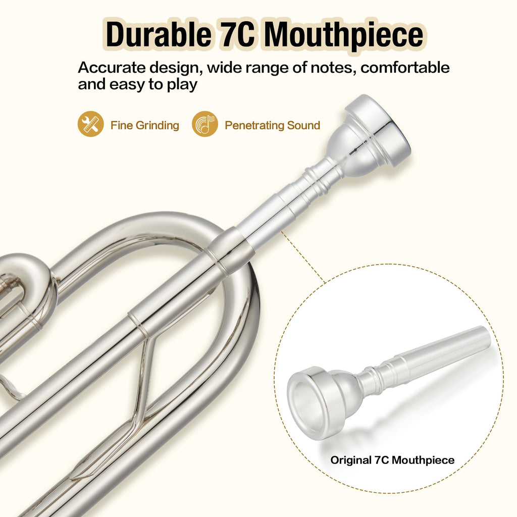 Nickel-Plated Brass Trumpet with Hard Case O642
