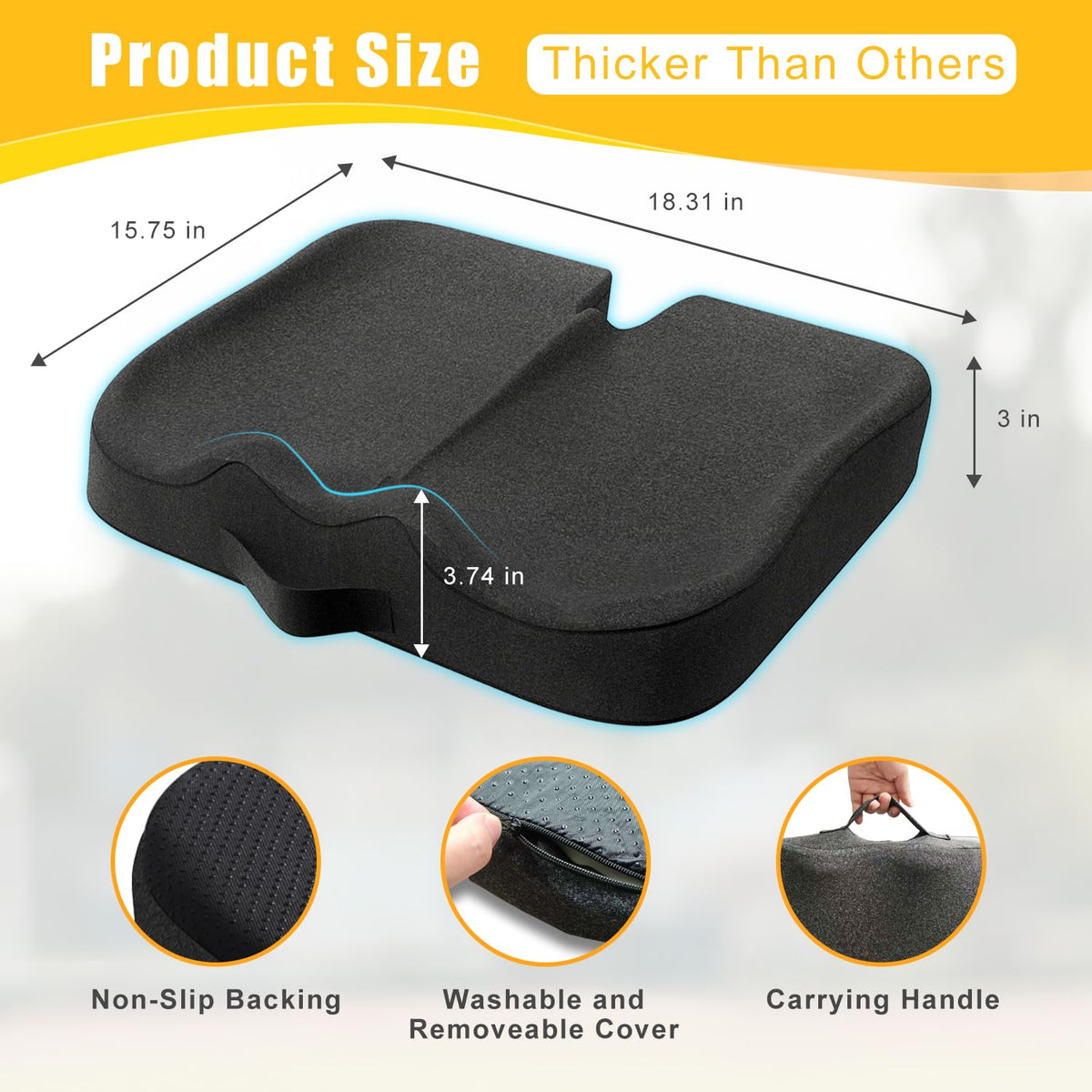 Extra Thick 50D High Density Stadium Seat Cushion M1926