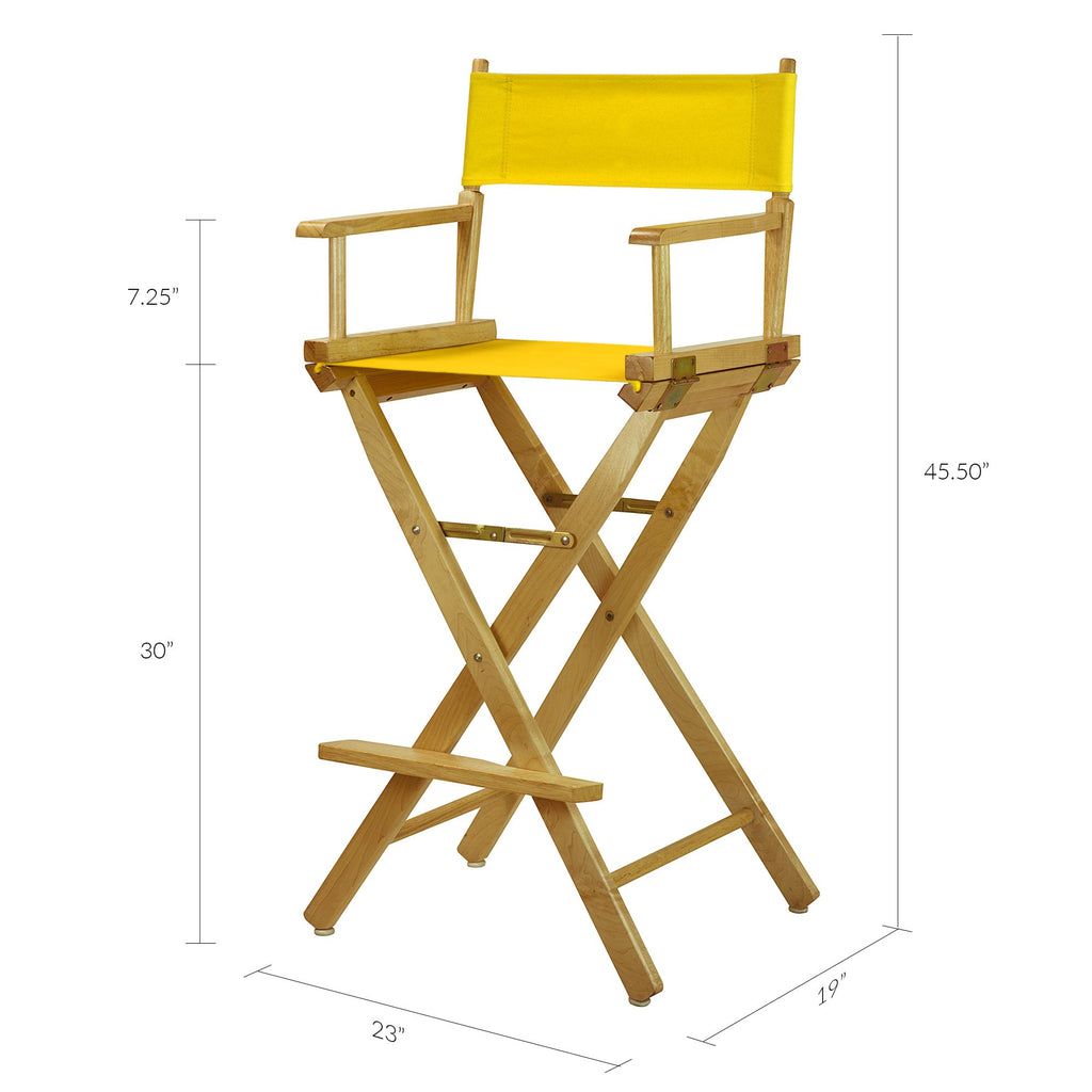 Bar Height Natural Frame Gold Canvas Director Chair G686760