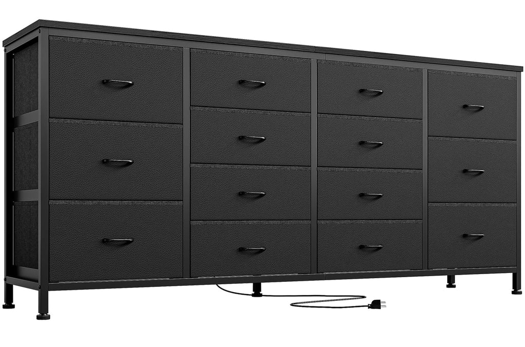 Black 14 Drawer Dresser TV Stand U355