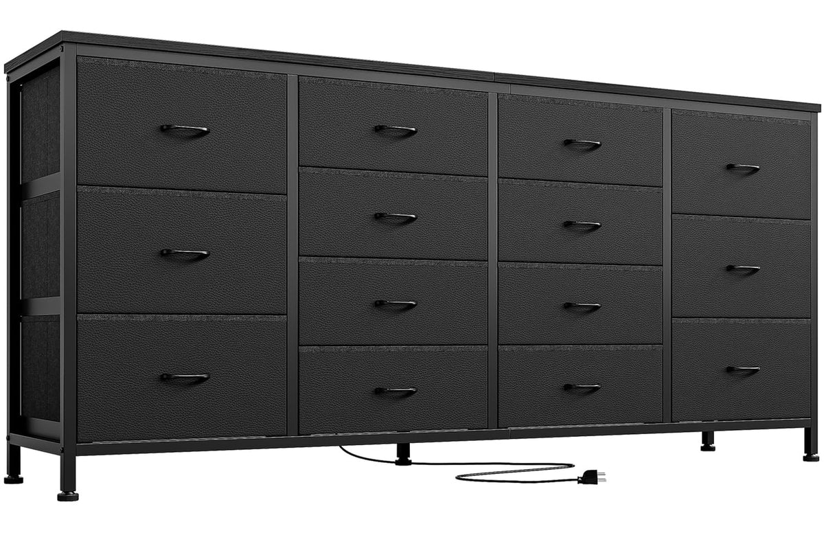 Black 14 Drawer Dresser TV Stand U355