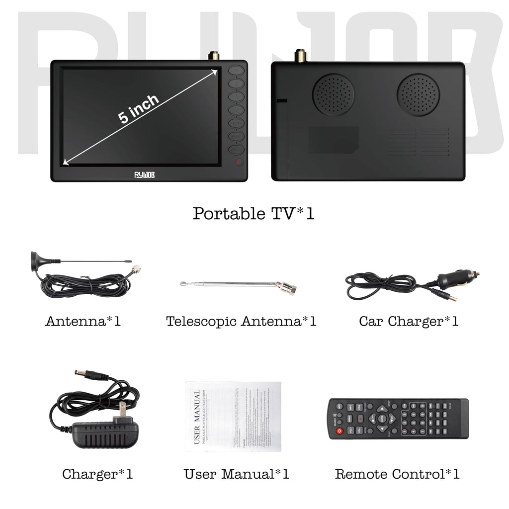 5" Portable Digital ATSC TV with Stand R213