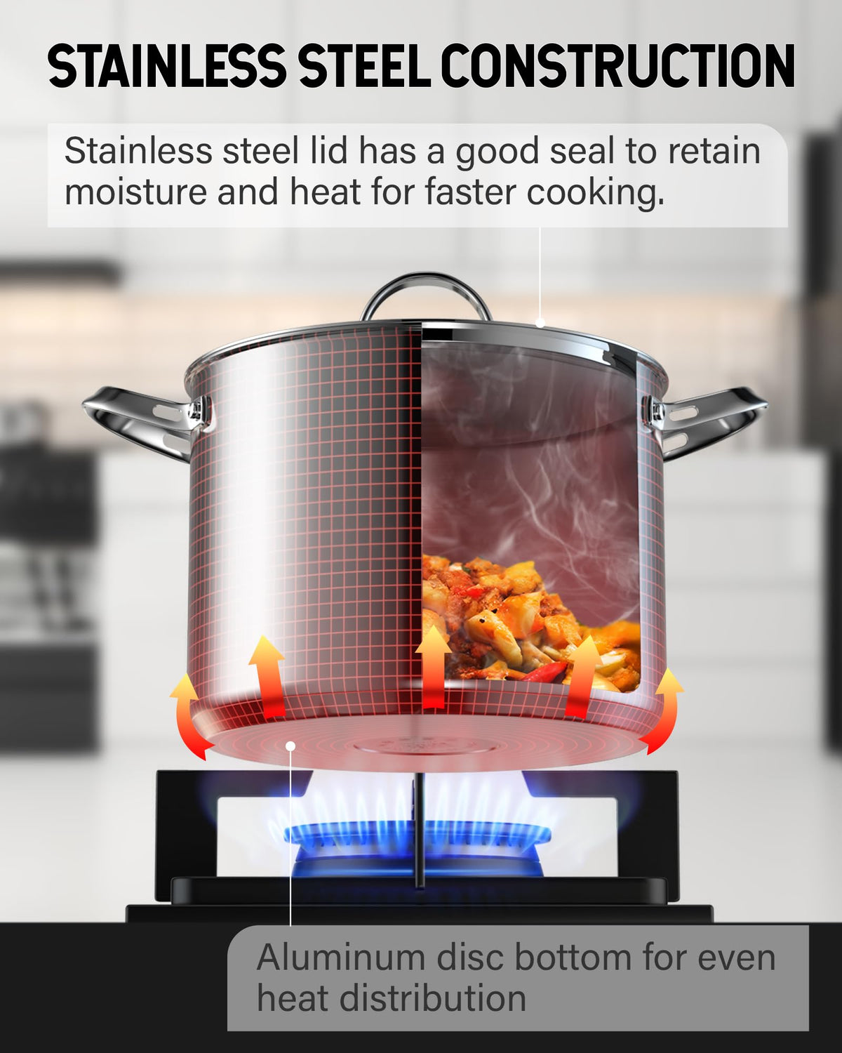 8 Quart Stainless Steel Stock Pot W8500