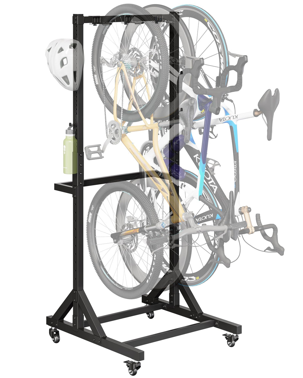 Freestanding Bike Storage Rack with Wheels for 3 Bikes F881