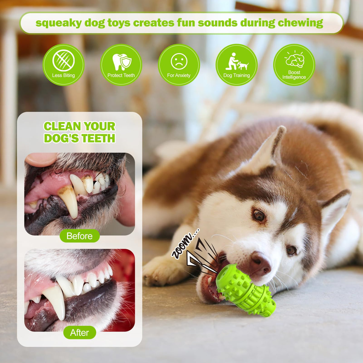 Natural Rubber Squeaky Dog Chew Toy L3700