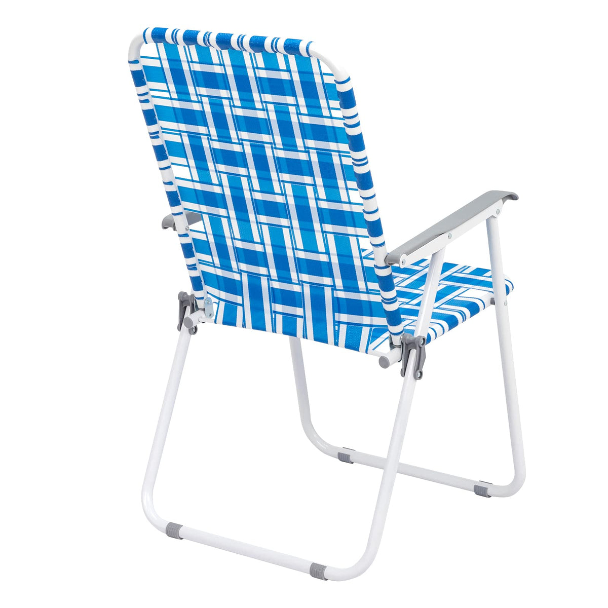 Set of 2 Blue Webbed Folding Patio Chair N326691