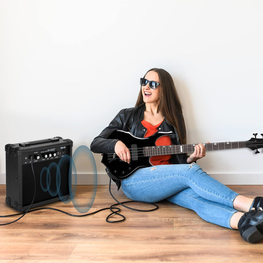 Full Size Flame Design Electric Bass Guitar Kit X859696