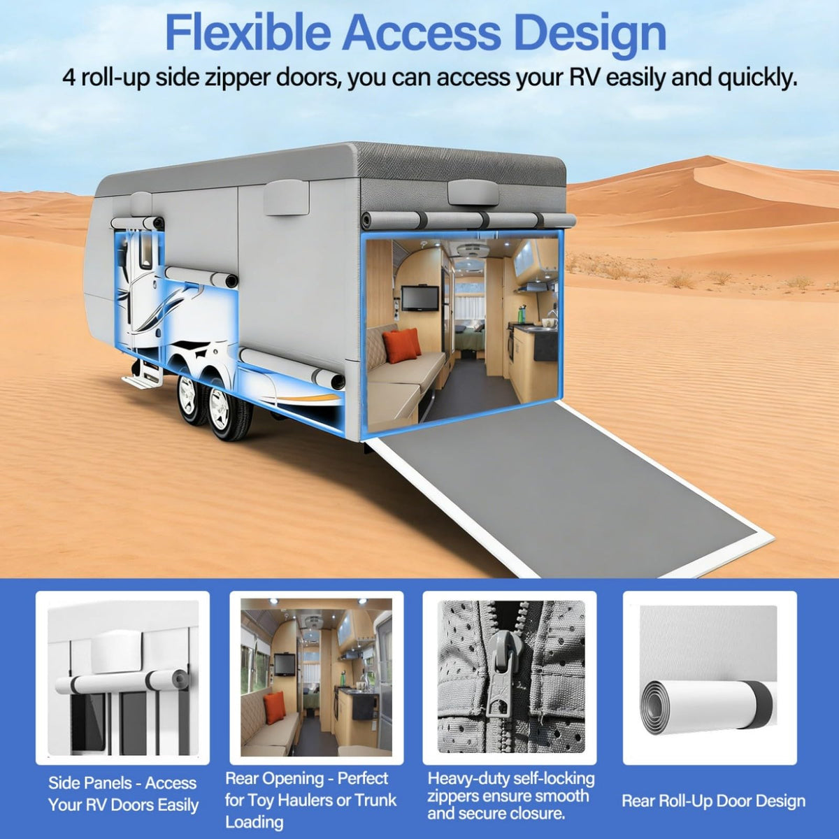 8 Layers Waterproof Travel Trailer RV Cover Y9692