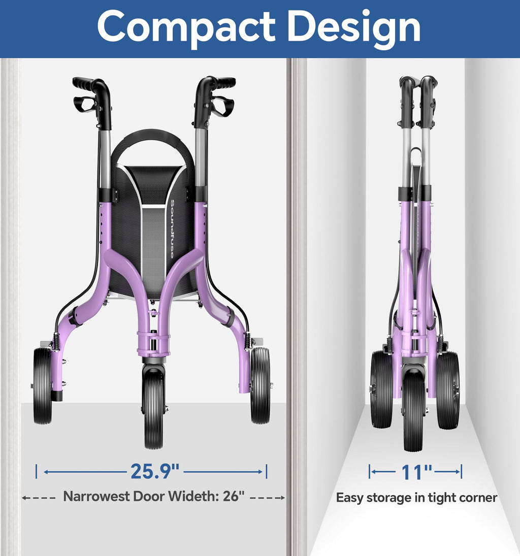 Lightweight Foldable Aluminum 3 Wheel Walkers Q359880