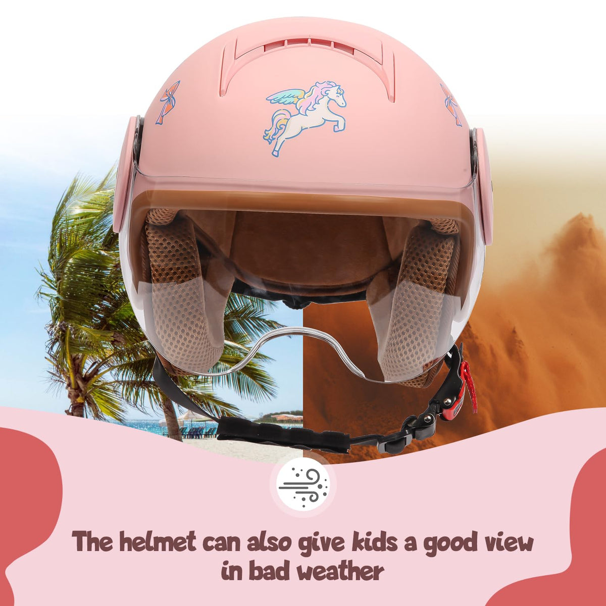 Kids 3/4 Open Face Motorcycle Helmet Y40120