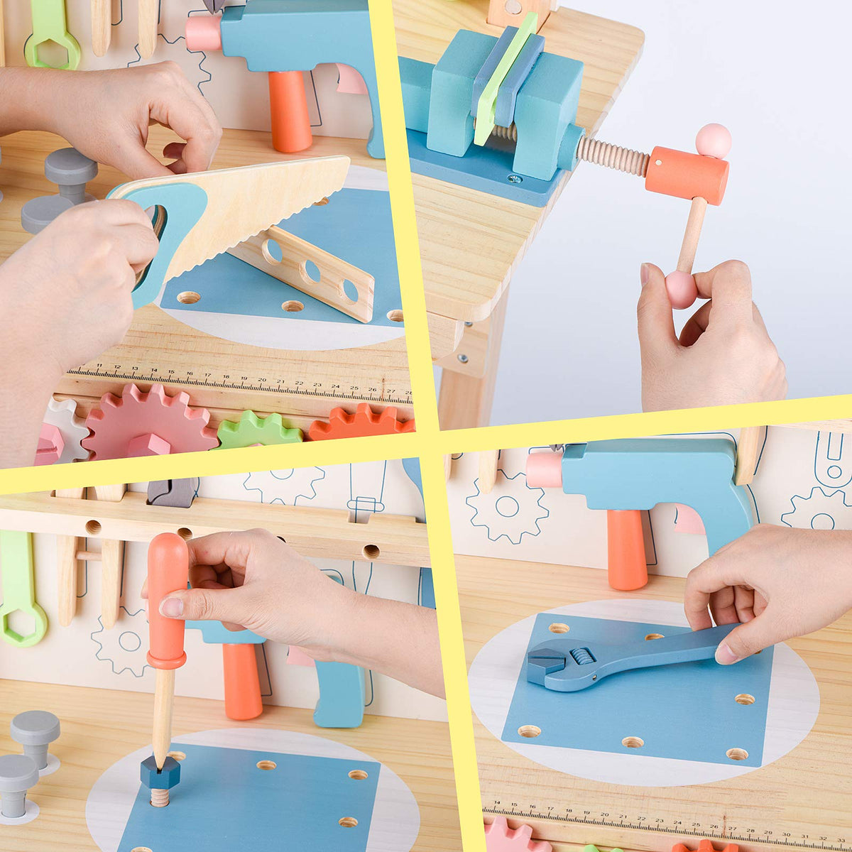 Wooden Kids Tool Bench with Tools Set N2581