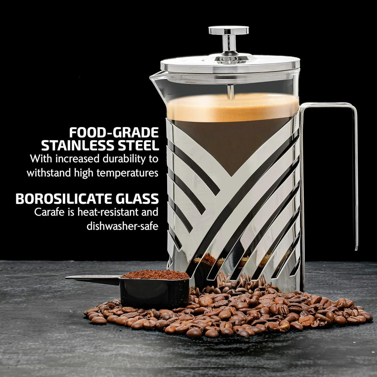 French Press Coffee Maker 34oz with 4 Filters I79949