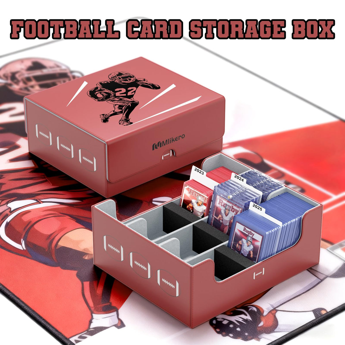 Football Card Storage Box with Magnetic Closure G525