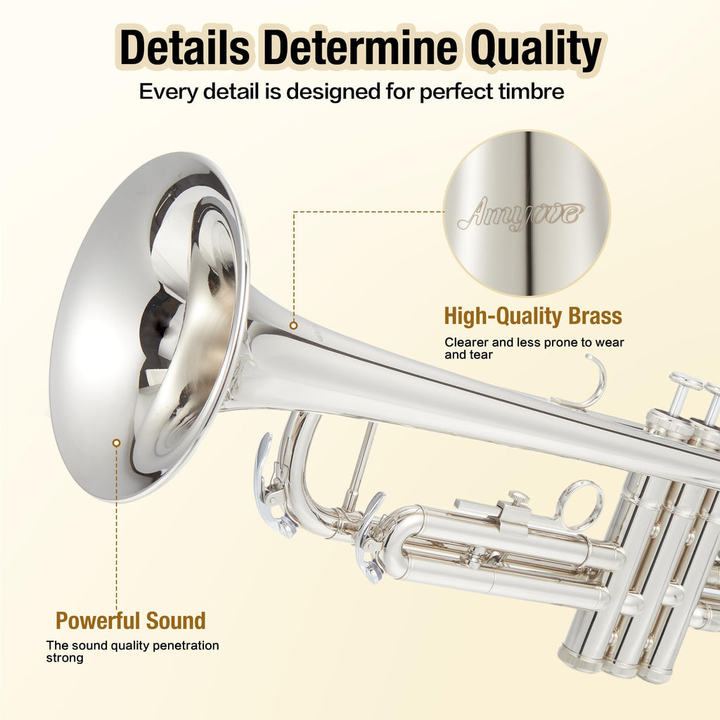 Nickel-Plated Brass Trumpet with Hard Case O642
