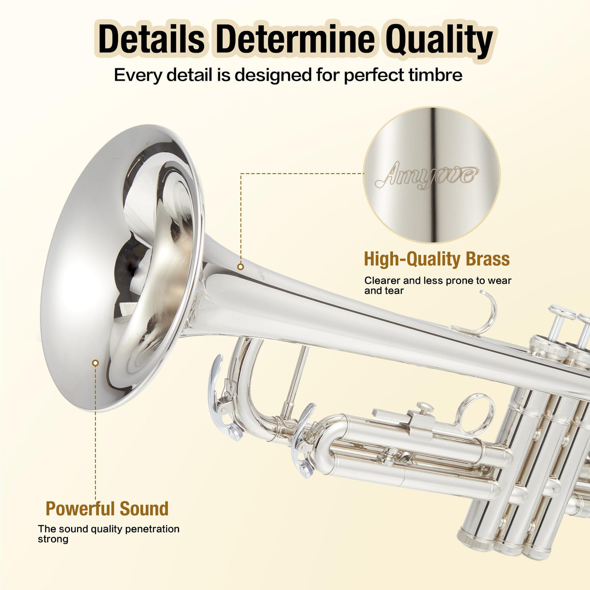 Nickel-Plated Brass Trumpet with Hard Case O642
