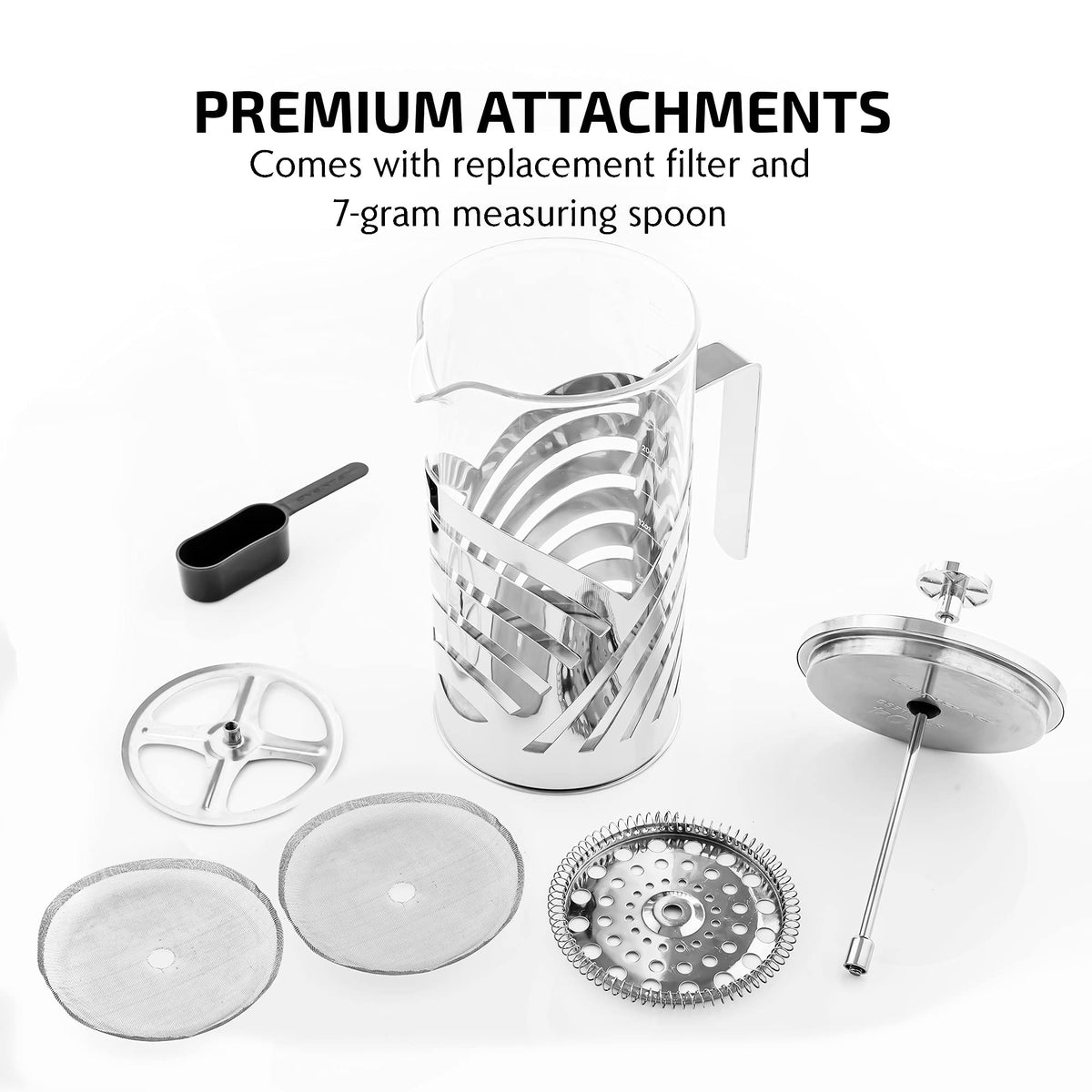 French Press Coffee Maker 34oz with 4 Filters I79949