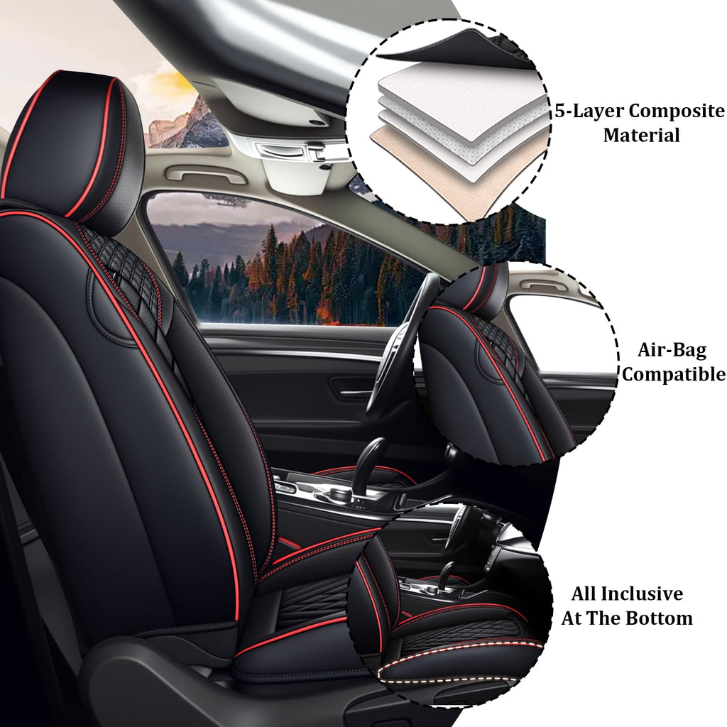 Waterproof Nappa Leather Full Set Car Seat Covers X7842