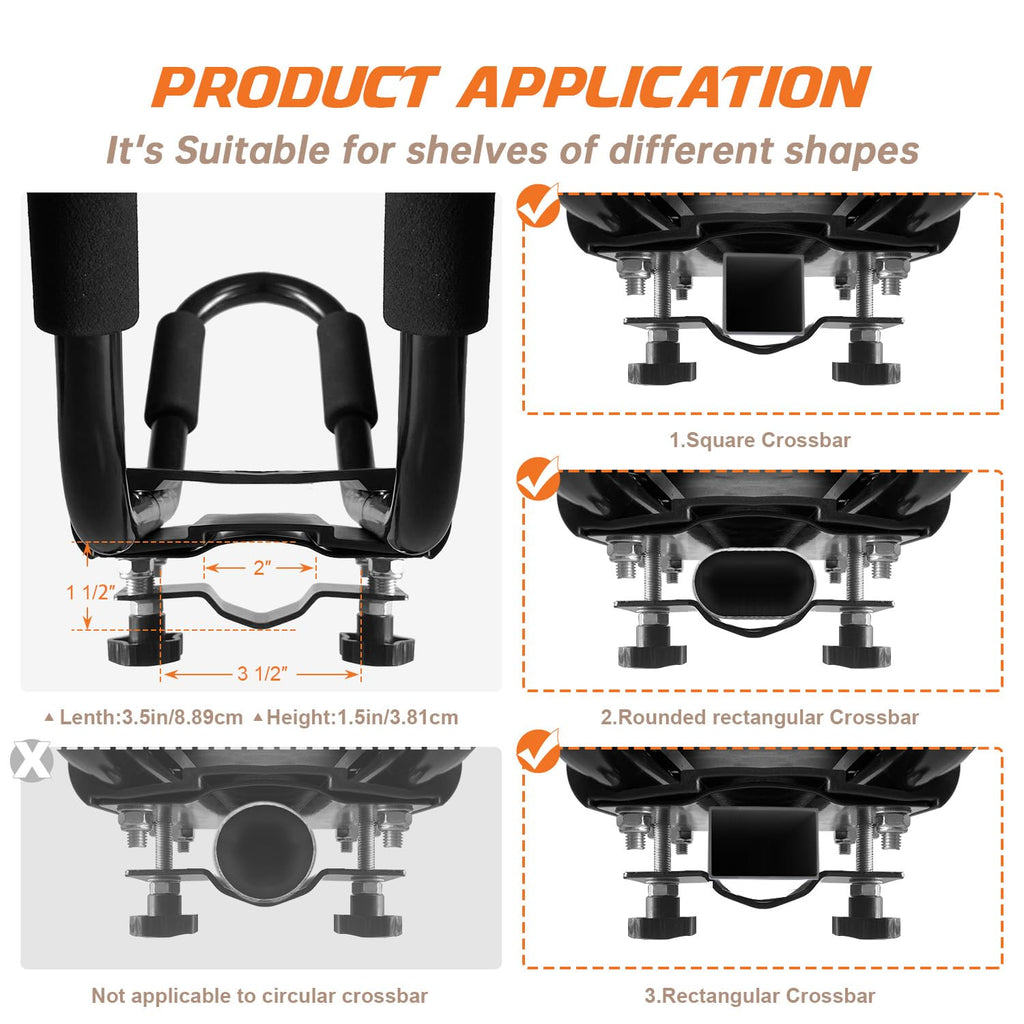 2 Pair J-Bar Kayak Roof Rack with 4 Ropes Y753
