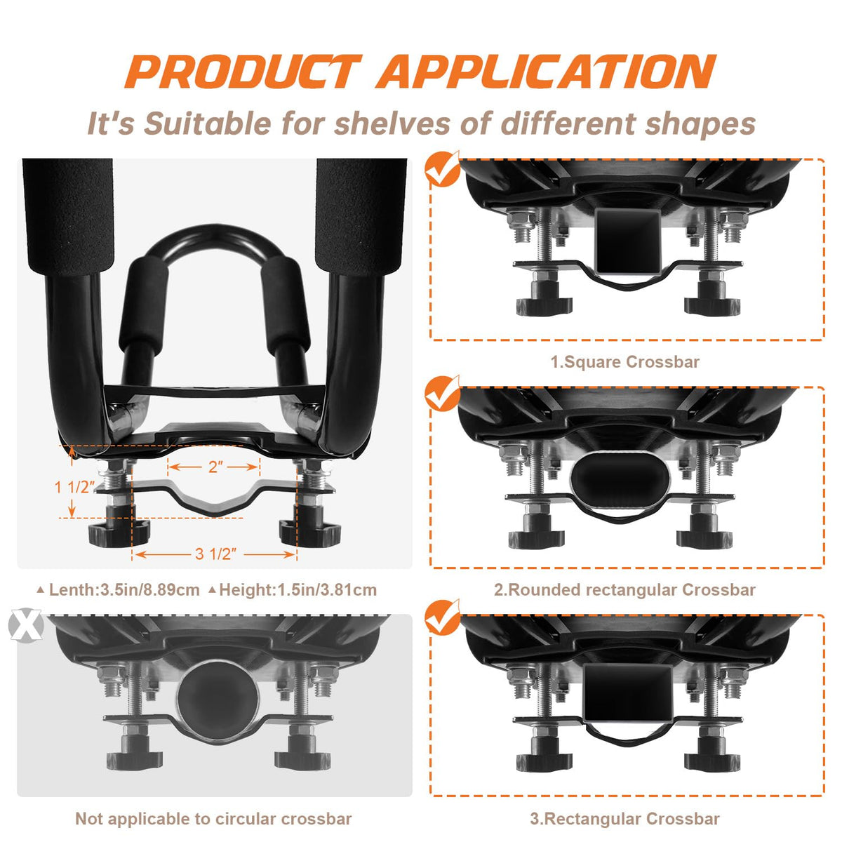 2 Pair J-Bar Kayak Roof Rack with 4 Ropes Y753