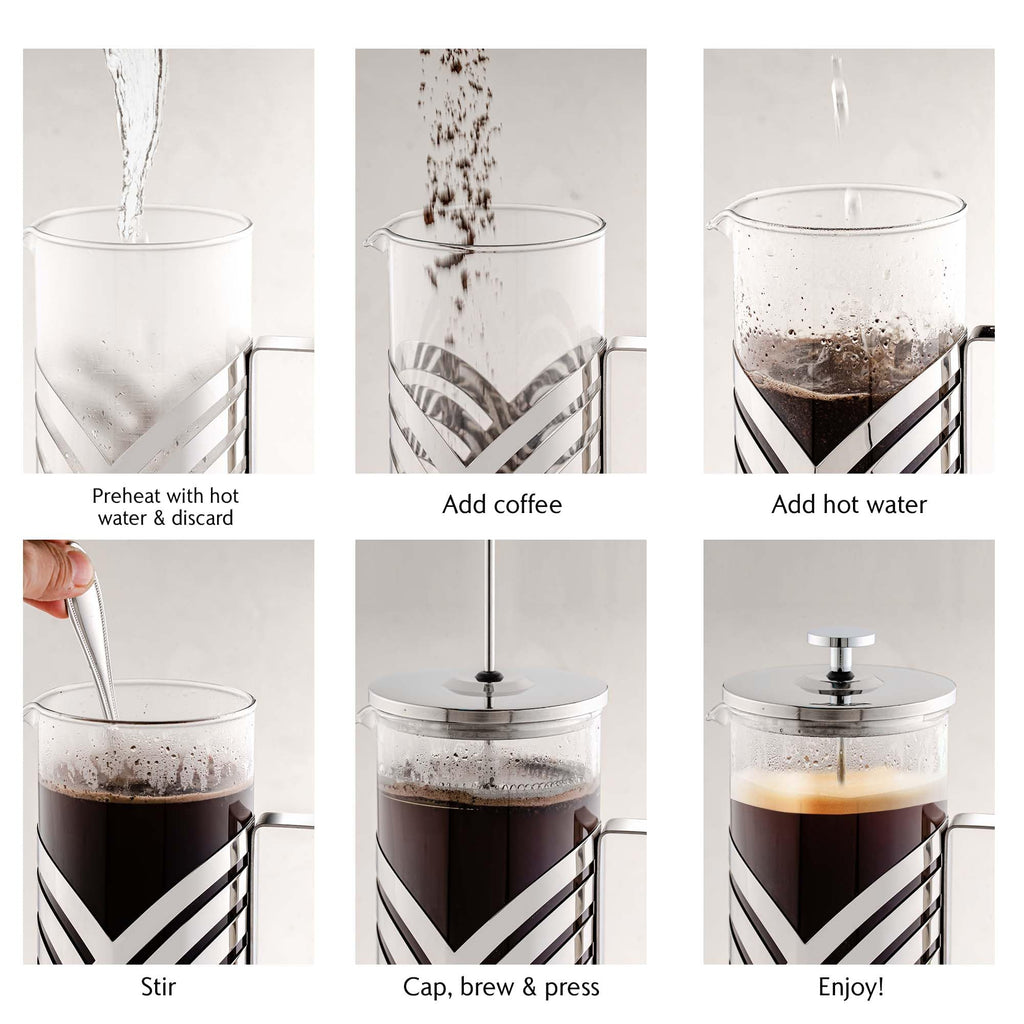 French Press Coffee Maker 34oz with 4 Filters I79949