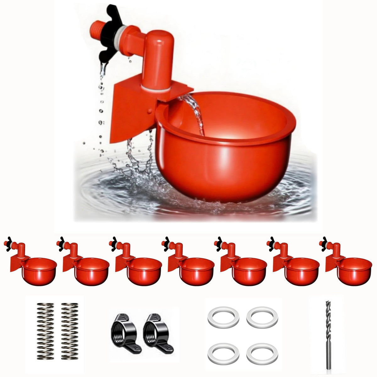 Leak Resistant Automatic Chicken Waterer Cups 8pk B870