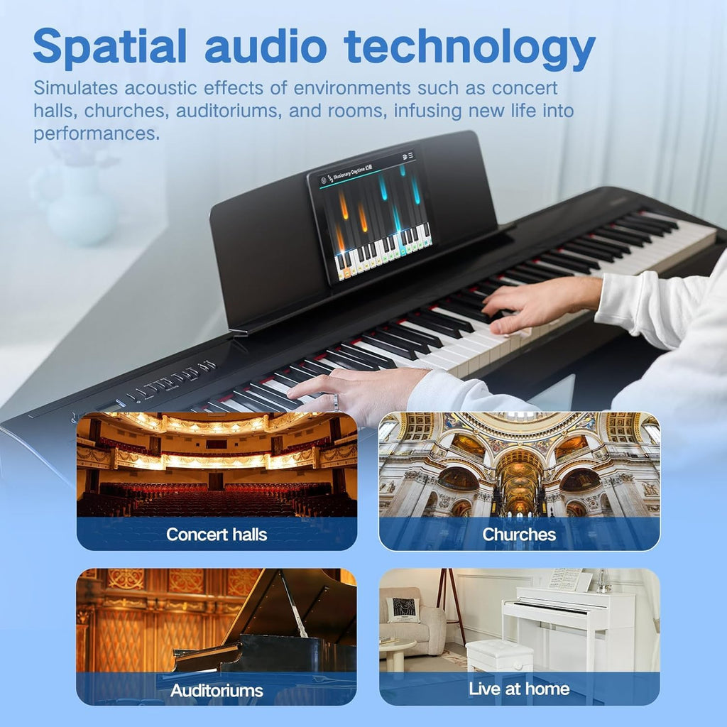 88 Key Weighted Digital Piano Keyboard with Bluetooth MIDI E8749