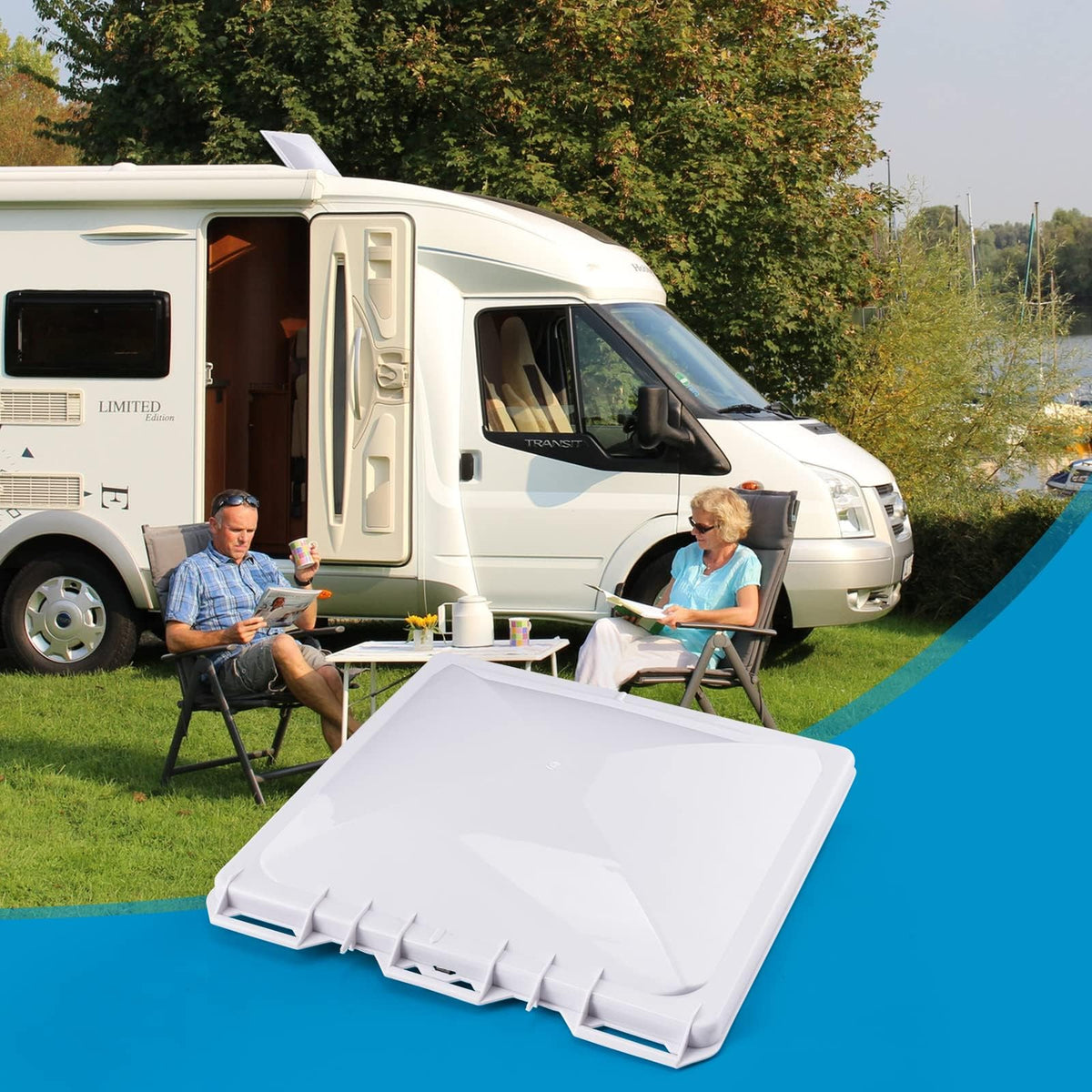 White 13 x13 inch RV Roof Vent Cover Replacement X656474