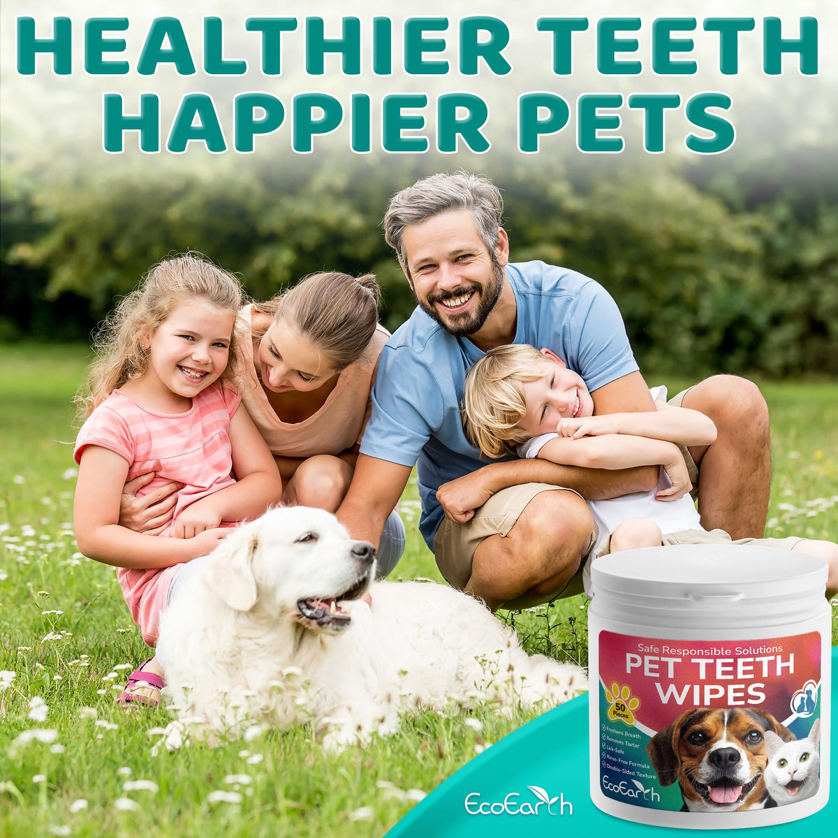 Teeth Cleaning Wipes for Dogs and Cats, 50 pc J485927