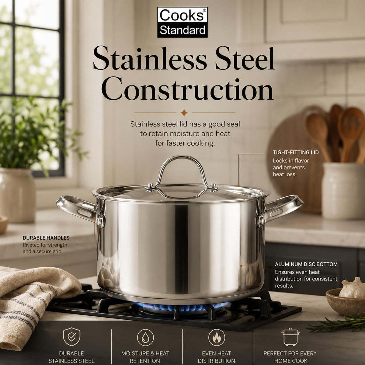 8 Quart Stainless Steel Stock Pot W8500