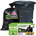 95-96 Gallon Black Heavy Duty Trash Bags with Ties B504905