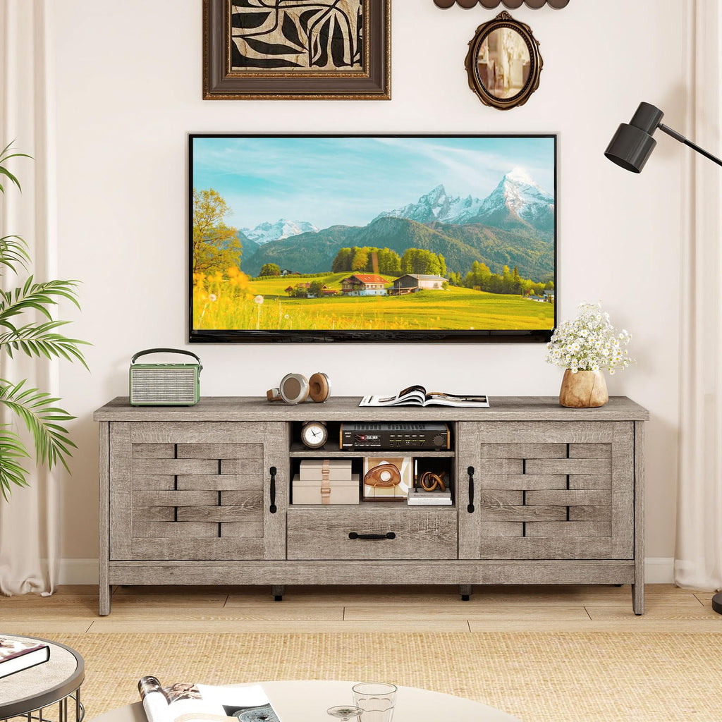 Farmhouse 59" Wood TV Stand with Storage Drawer G386