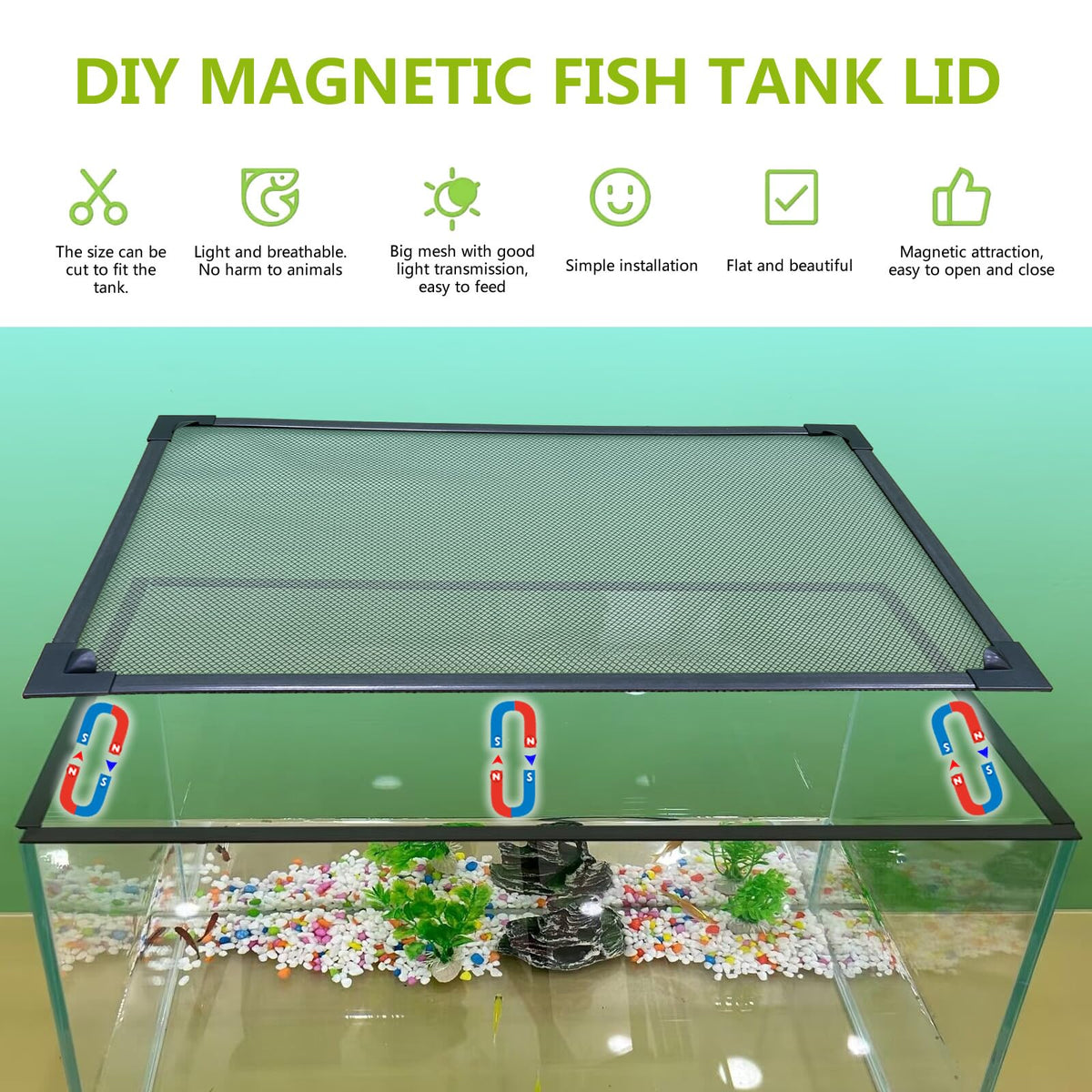 Fish Tank Cover Net Aquarium Lid Mesh Top 39"X19" M136