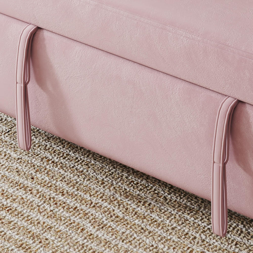 Pink Velvet 3 in 1 Convertible Sofa Bed N88507
