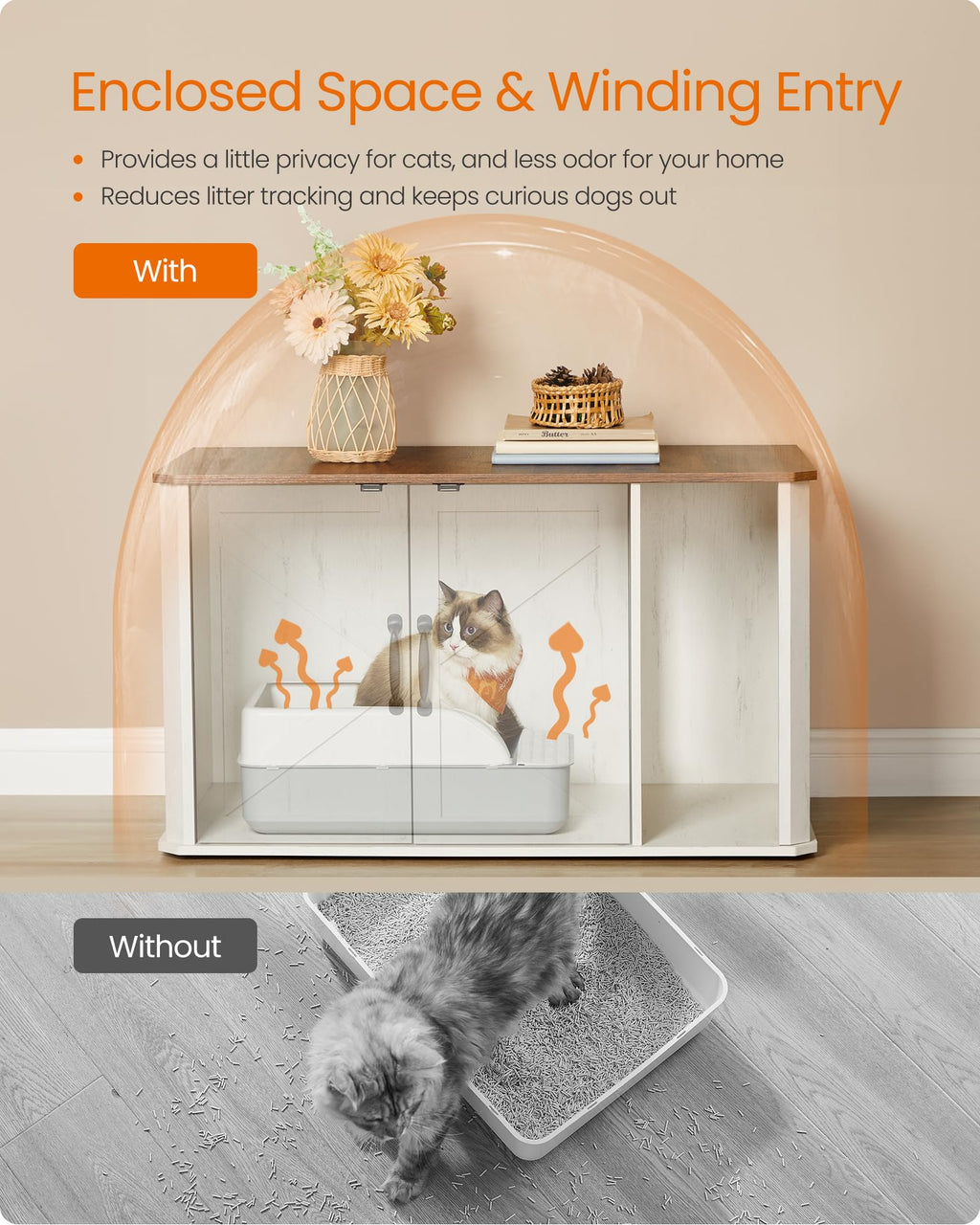Modern Cat Litter Box Enclosure I50862
