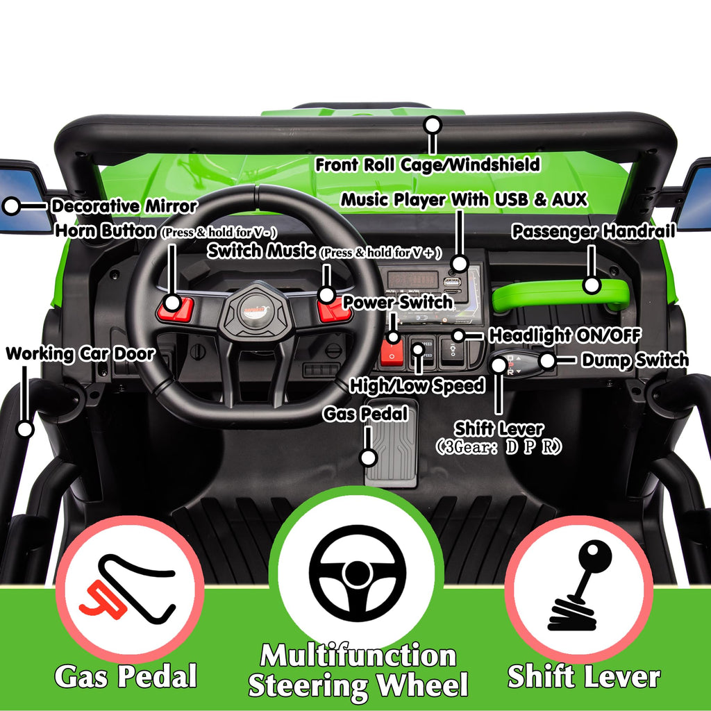 24V Kids Ride On Truck with Electric Dump Bed L65285