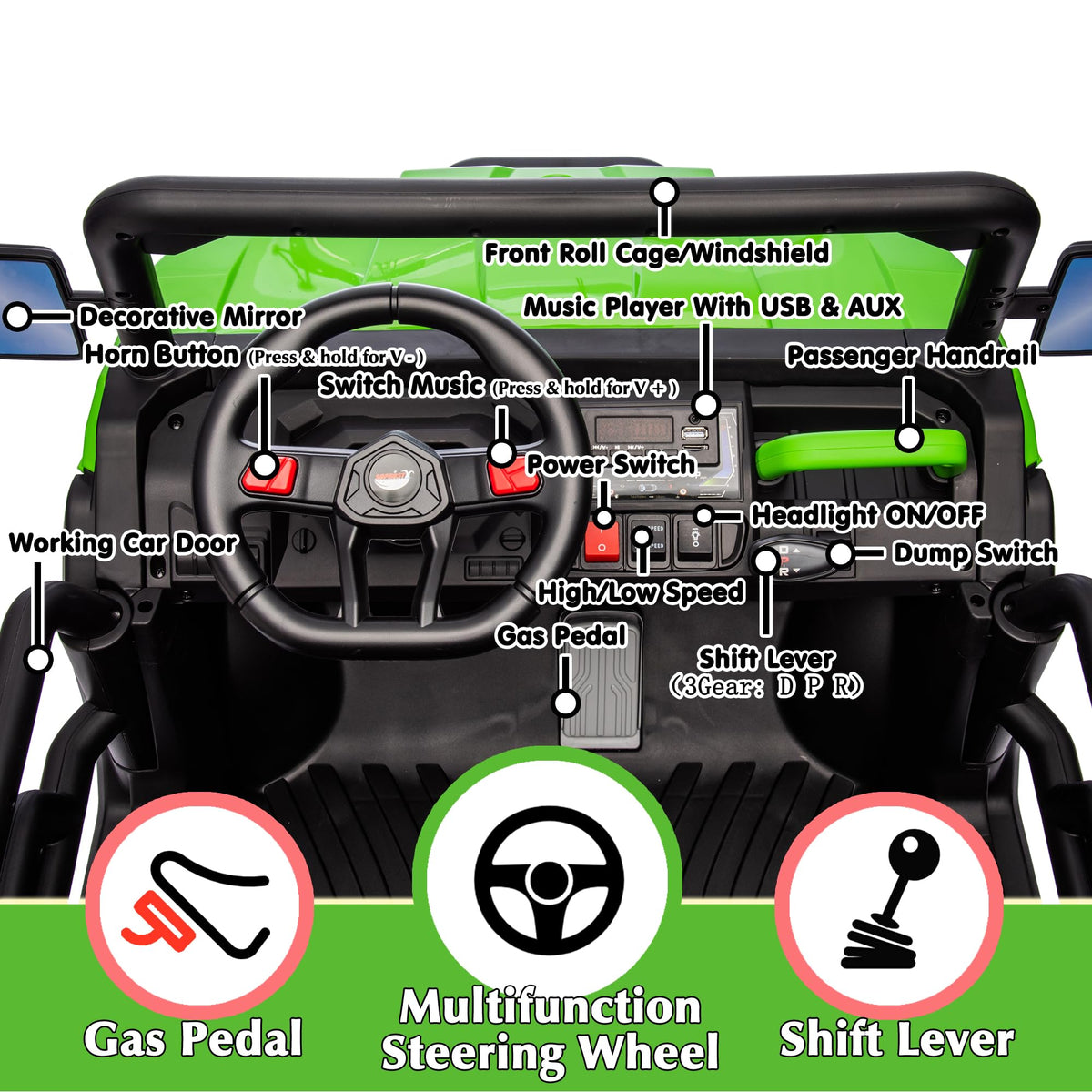 24V Kids Ride On Truck with Electric Dump Bed L65285