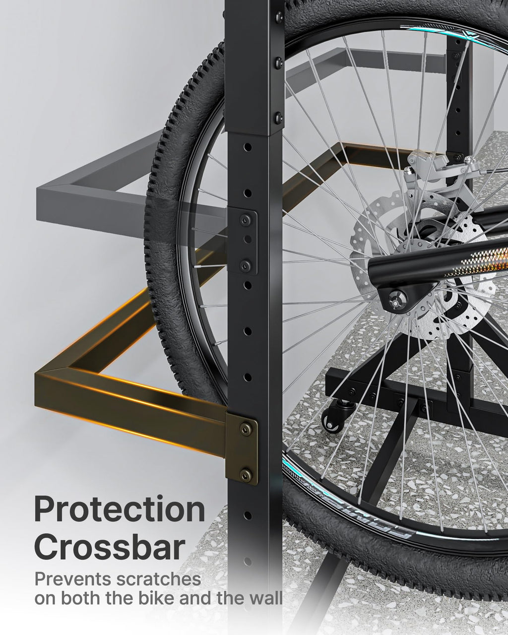 Freestanding Bike Storage Rack with Wheels for 3 Bikes F881