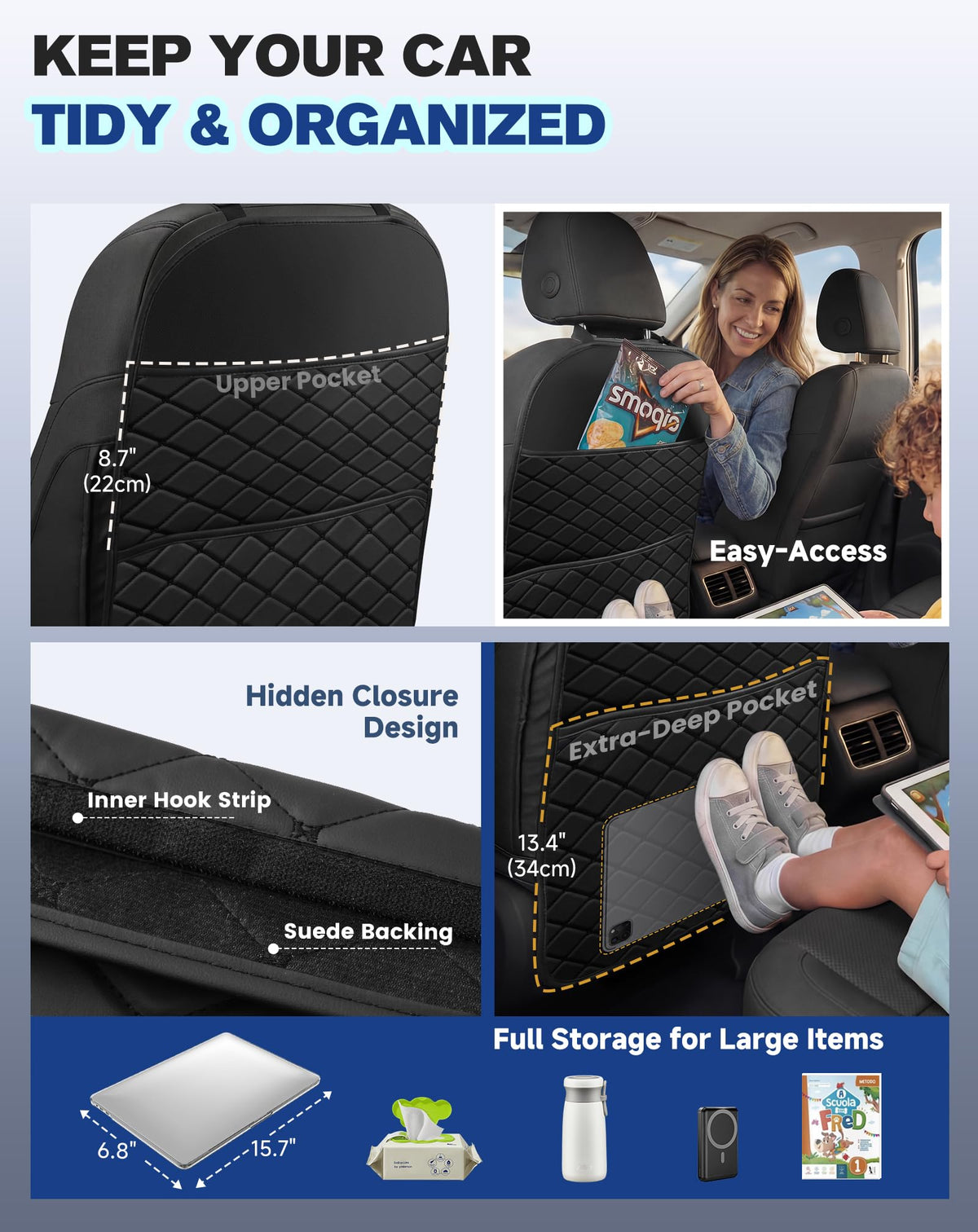 Car Seat Back Protectors Black F74939