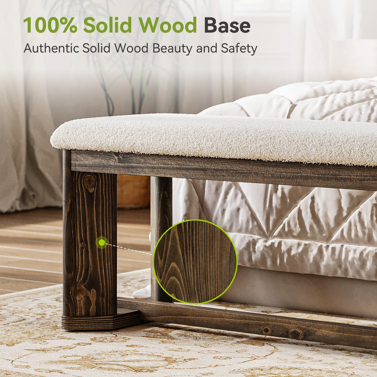Upholstered Bench with Cushion M9128