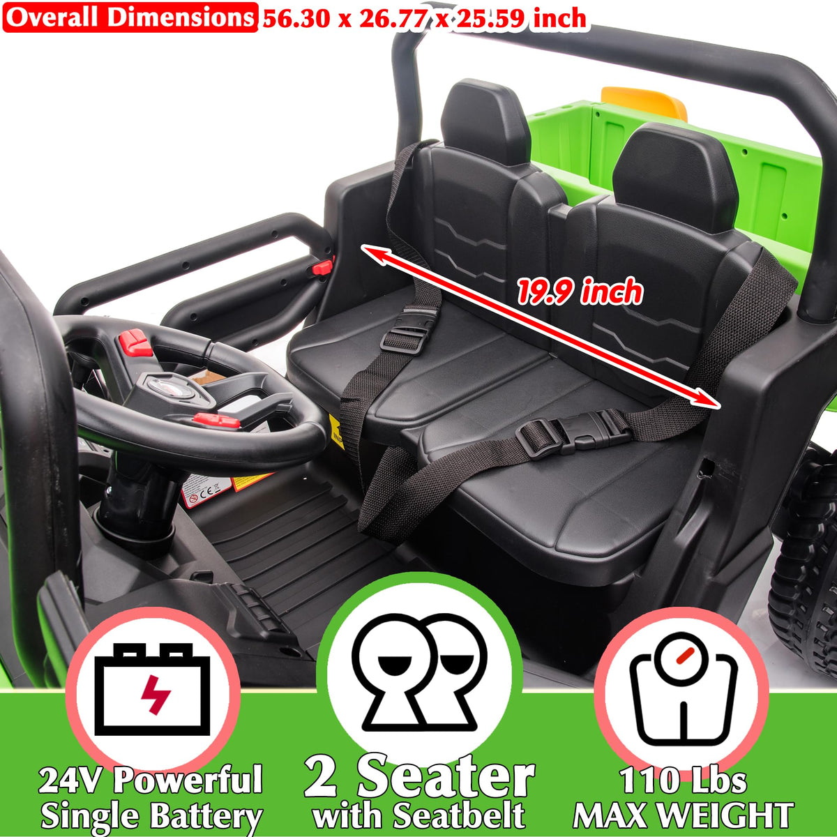 24V Kids Ride On Truck with Electric Dump Bed L65285