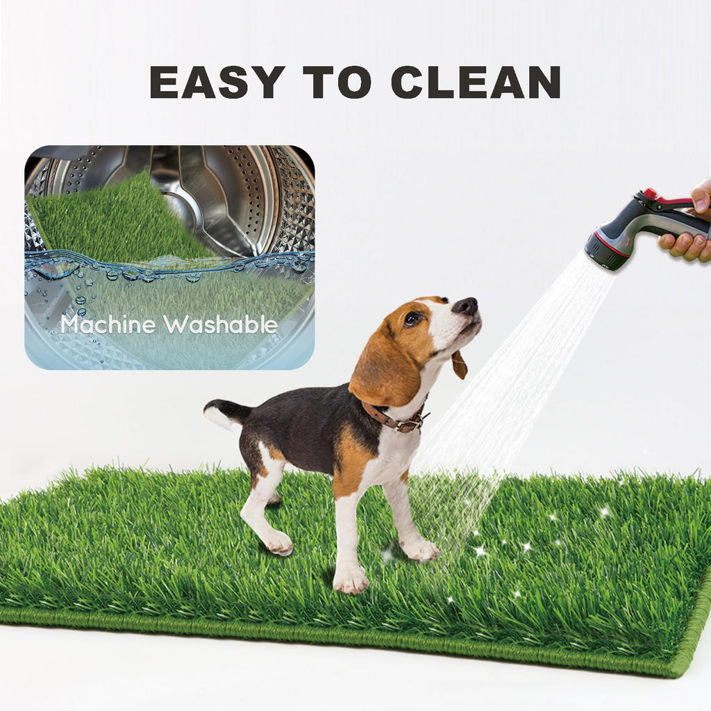 Extra Large Ultra-Absorbent Artificial Grass Pads with Washable Pee Pads 2 Sets C199098
