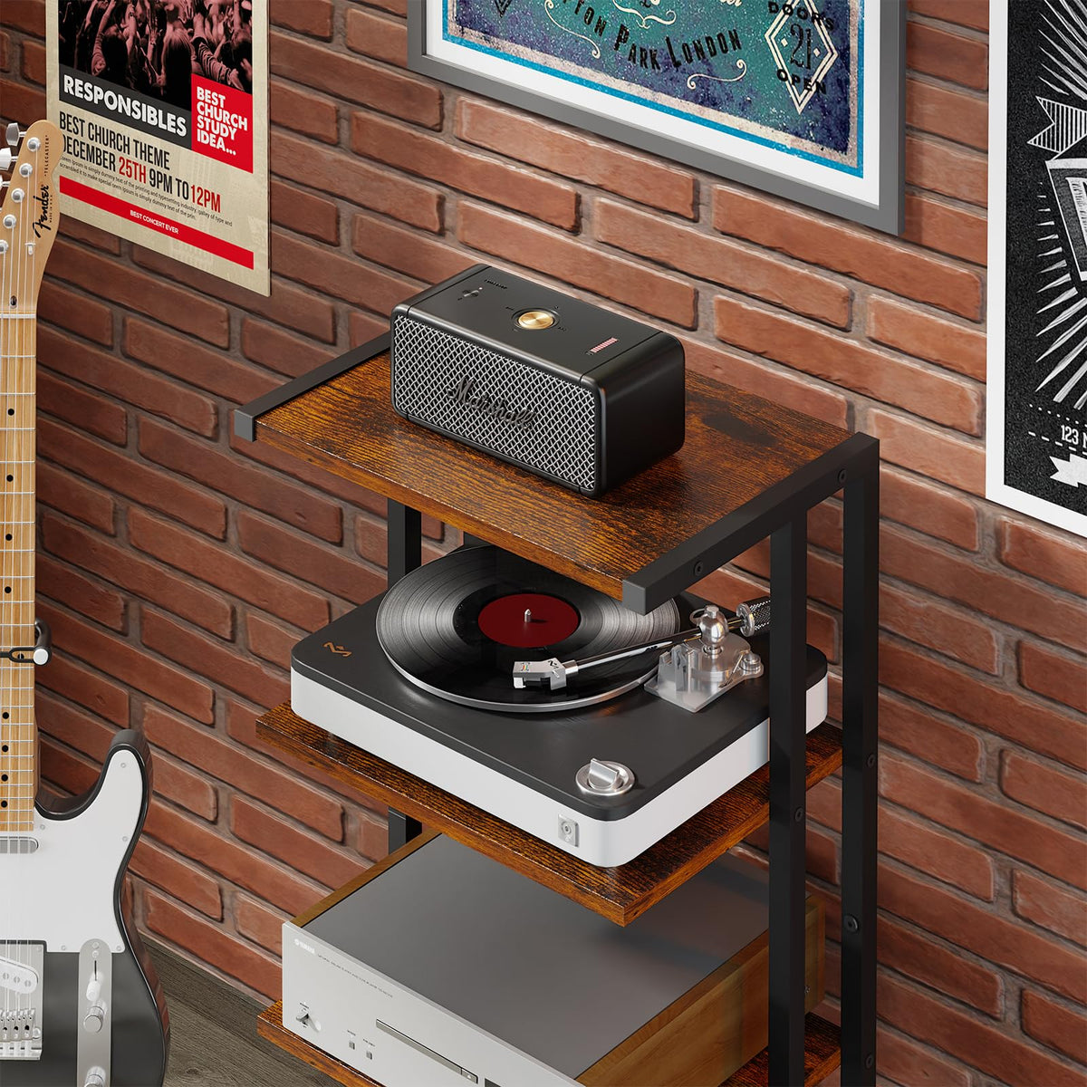 4-Tier Wooden AV Media Stand D217489